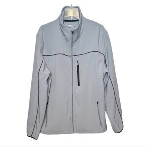 Fila light Greyzip front  stadium jacket sz Large
